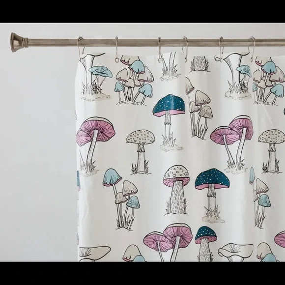 NWT 13 pc Mushroom Shower Curtain & Hook Set - Picture 4 of 6